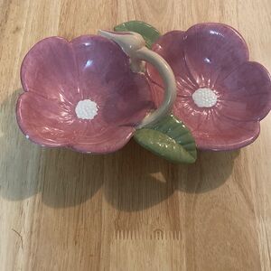 Pink Floral Ceramic Dish